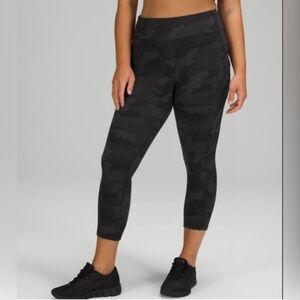 Lululemon Invigorate Leggings Size 16 Deep Coal Camo Like New